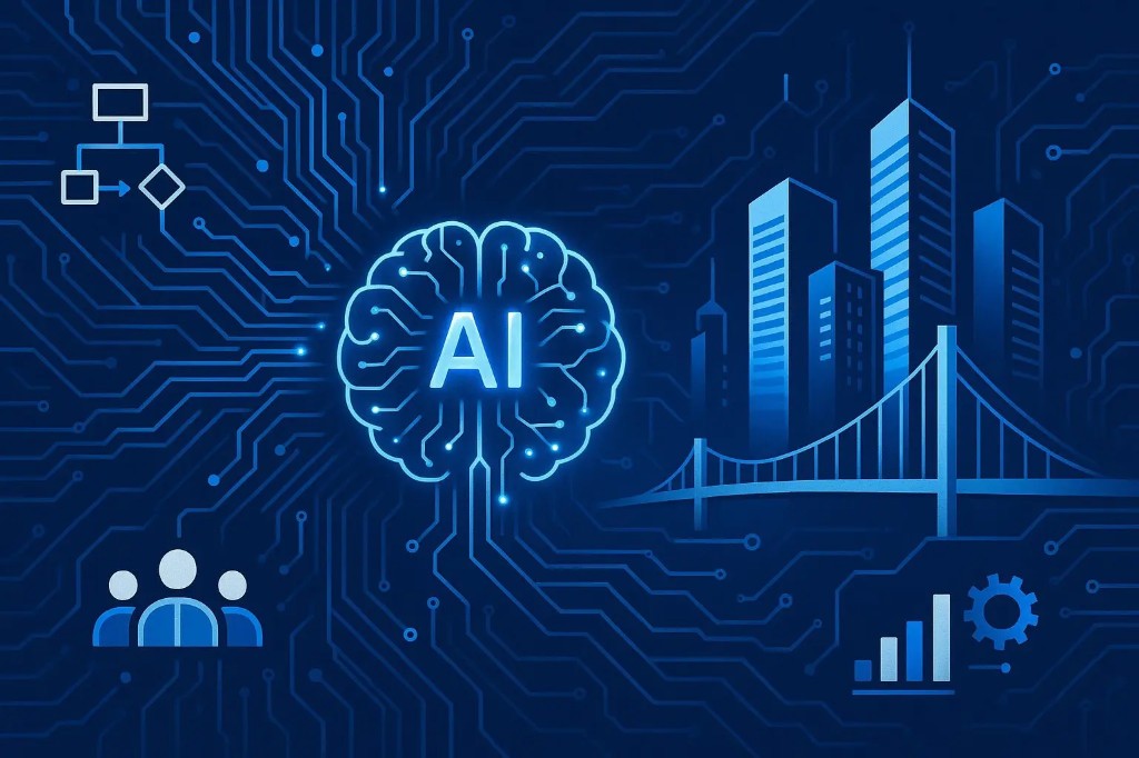 Executive team reviewing AI-prioritized decision queue and blockers